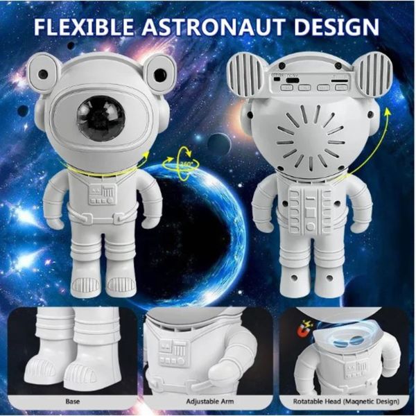 Дитячий нічник космонавт, астронавт із лазерним проектором зоряного неба та колонкою Bluetooth на пульті управління astro-2 фото