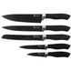 Набір кухонних ножів з магнітною підставкою(6 предметів + точилка) чорні UN1841 фото 3