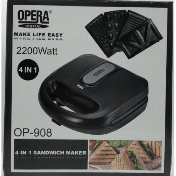 Мультимейкер 4 В 1 Opera Op-908 гриль сендвічниця вафельниця горішниця зі змінними формами send003 фото