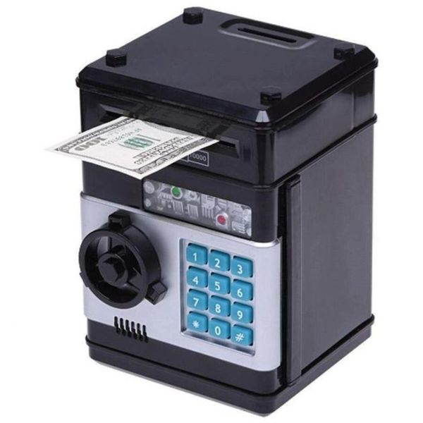 Електронний сейф-банкомат з кодовим замком, чорний NBL4624 фото