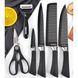 Набір кухонних ножів з ножицями Everrich H-004 9822 фото 2