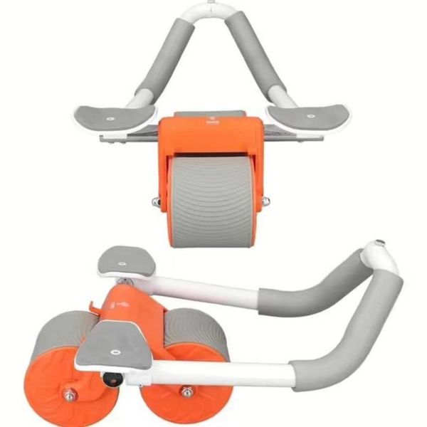 Роликовий тренажер для живота автоматичний шестишарові коліщатка з подушечкою для пуш-апу White/Orange pr-9898 фото