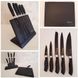 Набір кухонних ножів з магнітною підставкою(6 предметів + точилка) чорні UN1841 фото 6